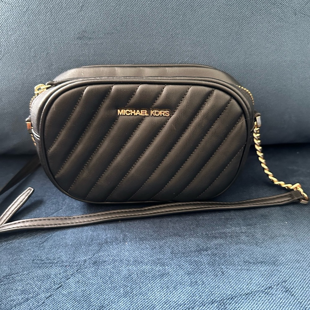 Michael Kors Black Quilted Crossbody Bag